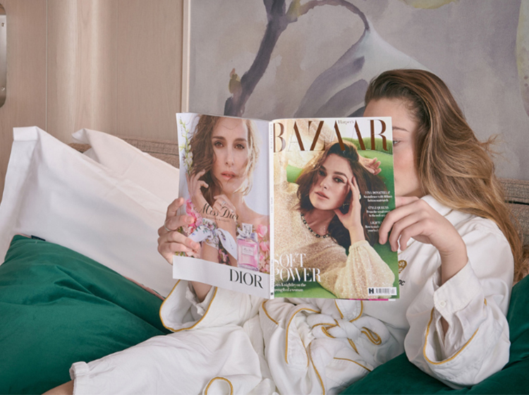 woman relaxing in bed