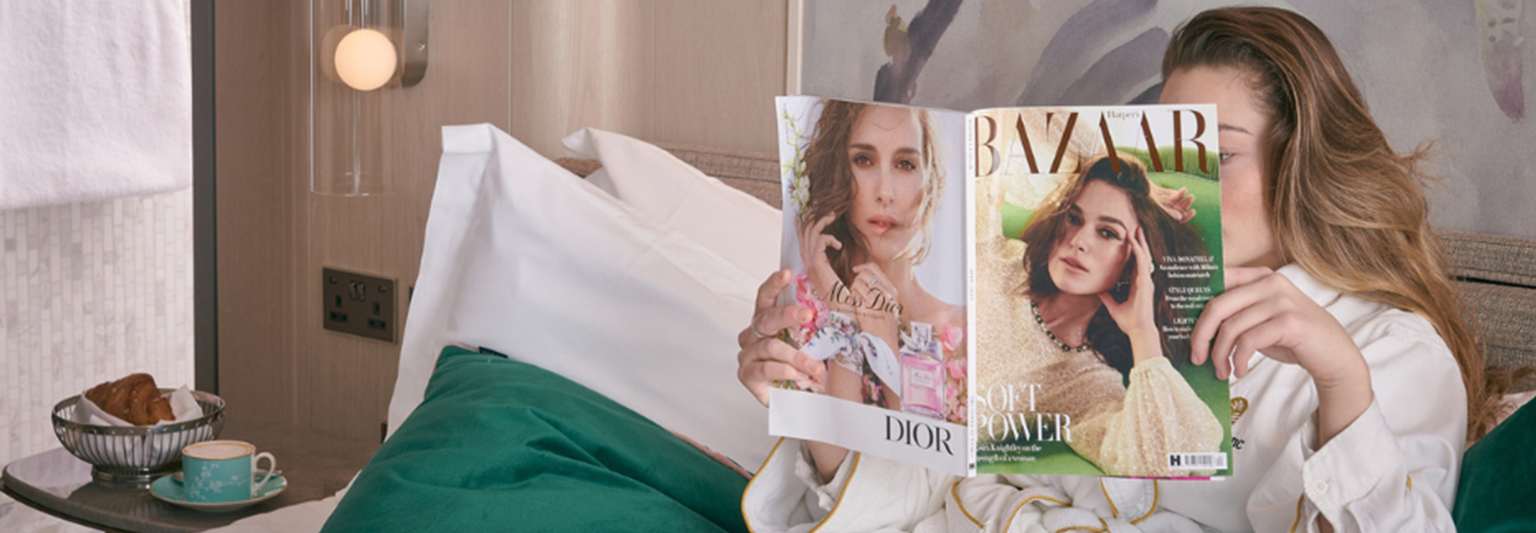 woman relaxing in bed