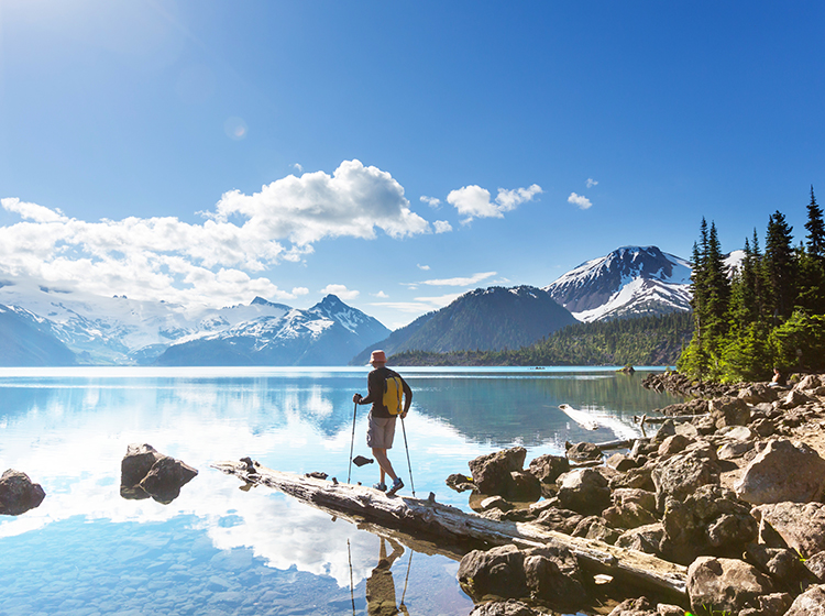 Hike on Garibaldi Lake near Whistler, BC, Canada