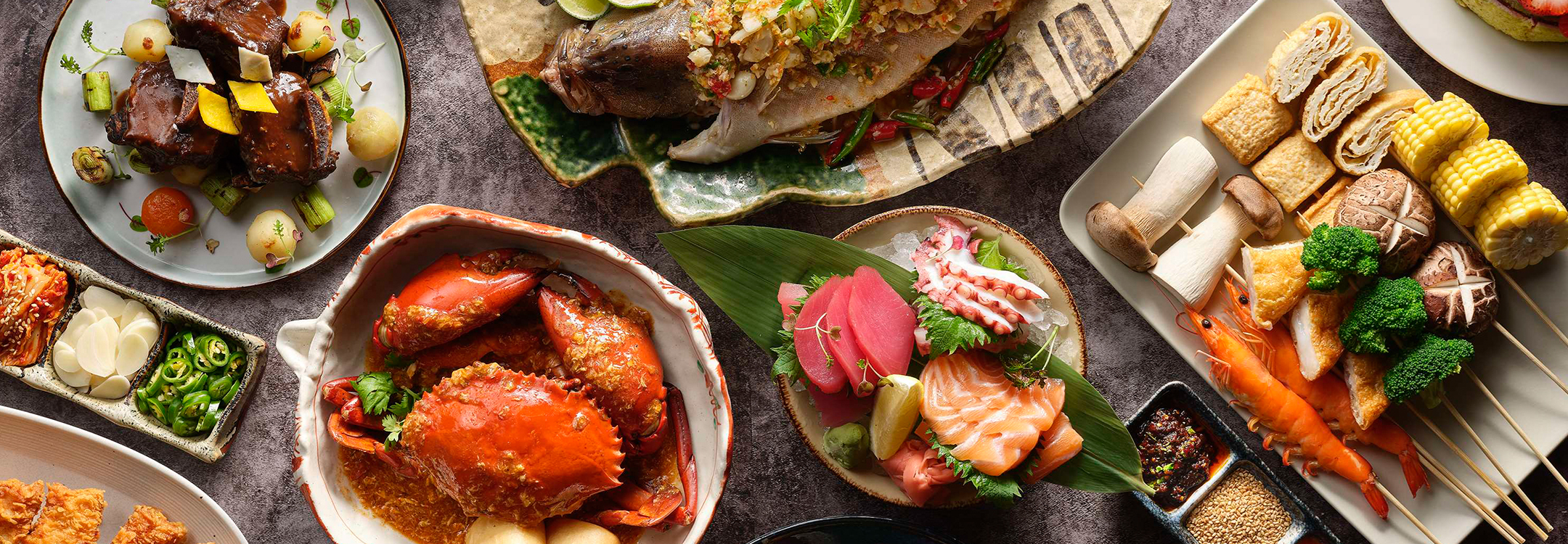 Food spread at the Edge, Pan Pacific Singapore