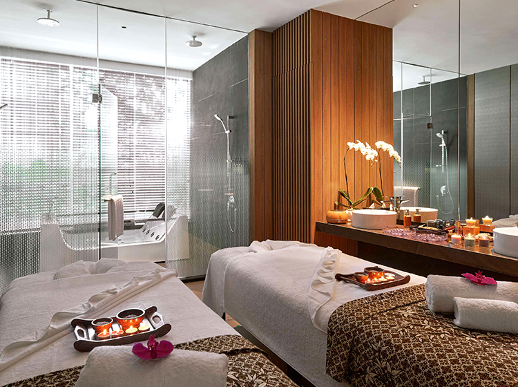  interior of spa treatment room