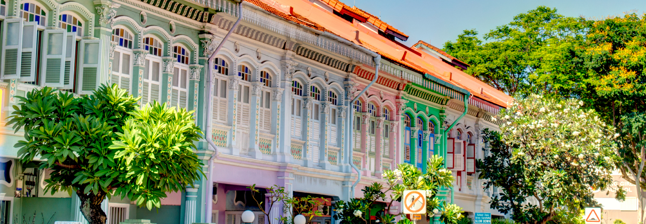 colourful shophouses peranakan district singapore