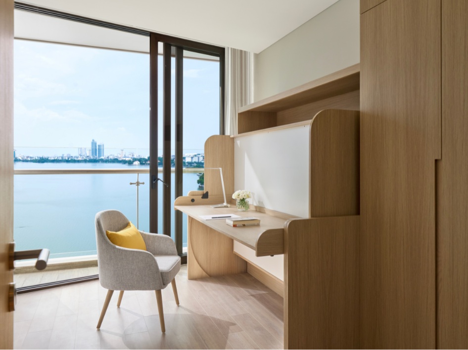 Workspace with a view at PARKROYAL Serviced Suites Hanoi
