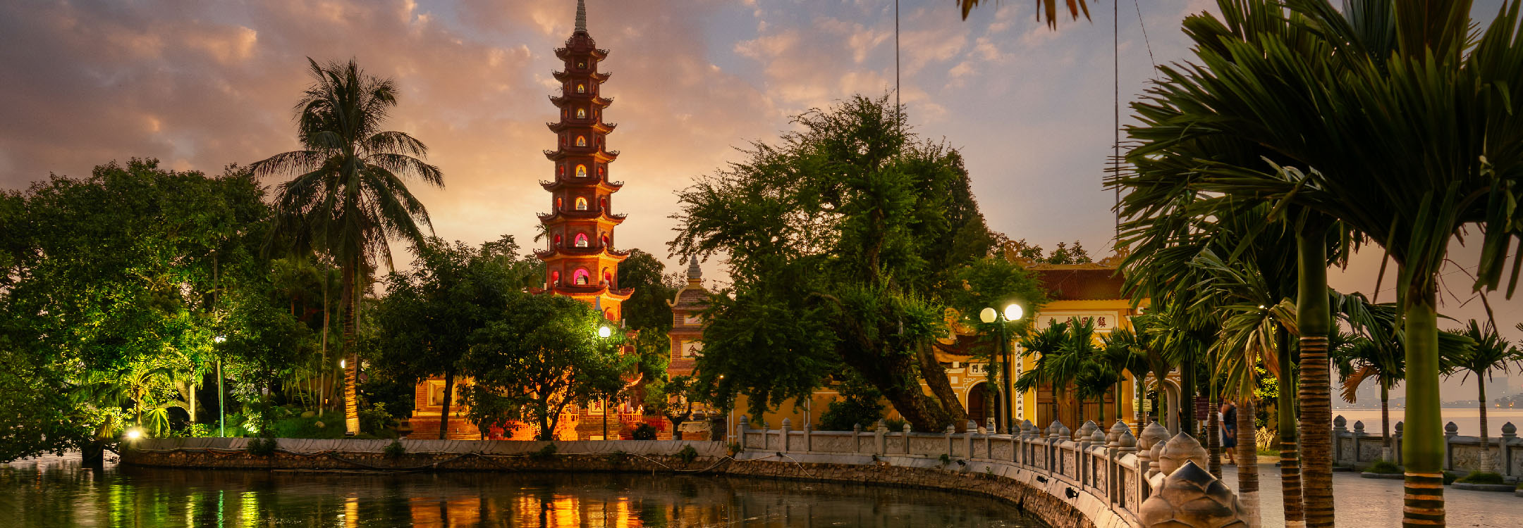 Tran Quoc Pagoda view near West Lake