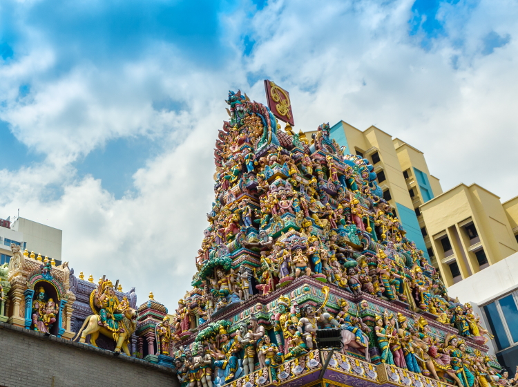 Colourful rooftop of the Sri Veeramakaliamman Temple