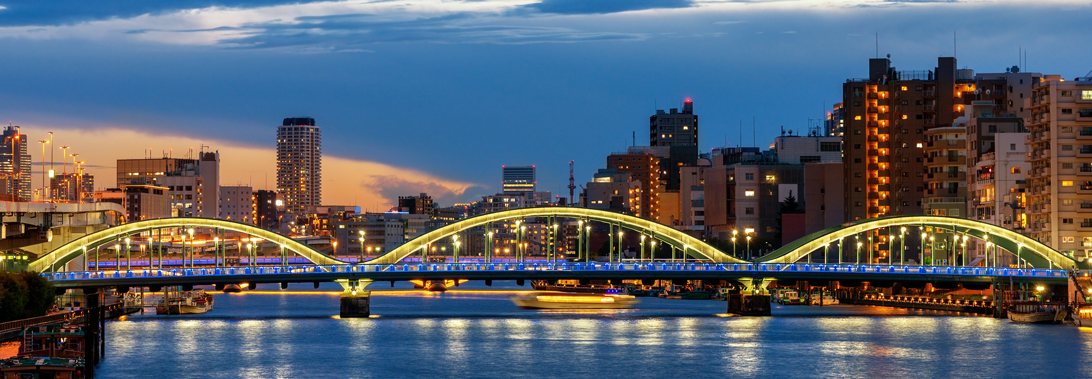 sumida river evening tokyo