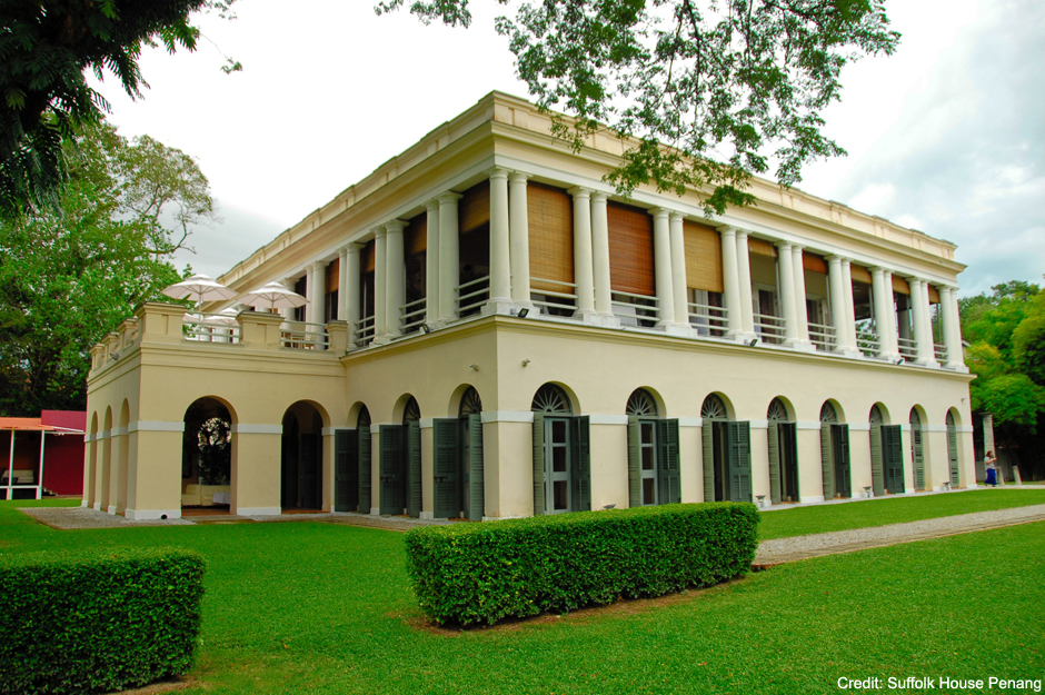 grand exterior of suffolk house penang