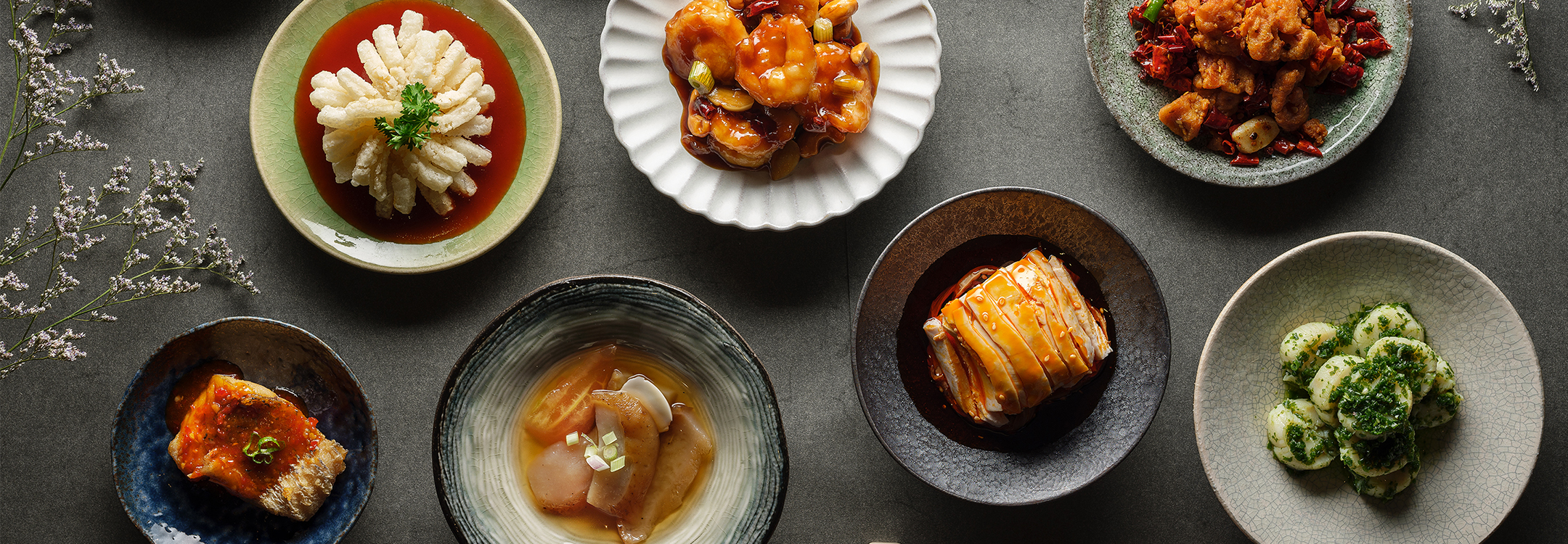 beautifully plated dish with window reflection