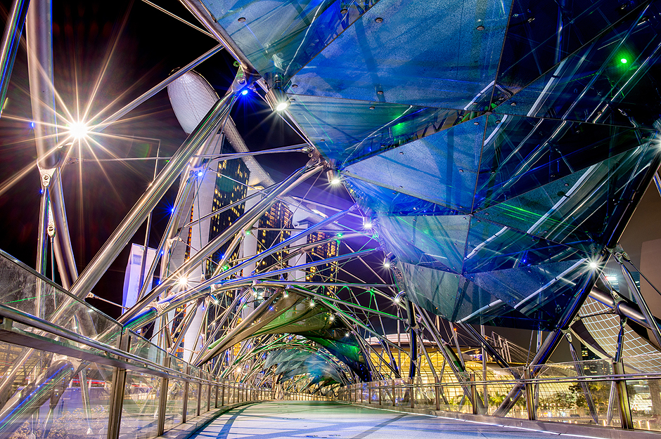 helix bridge by night