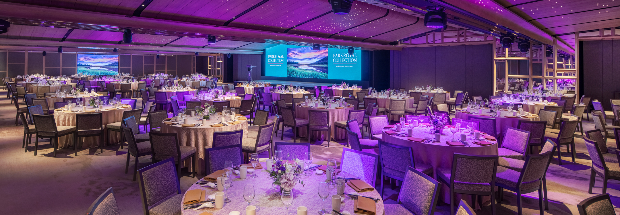 garden ballroom dinner setup