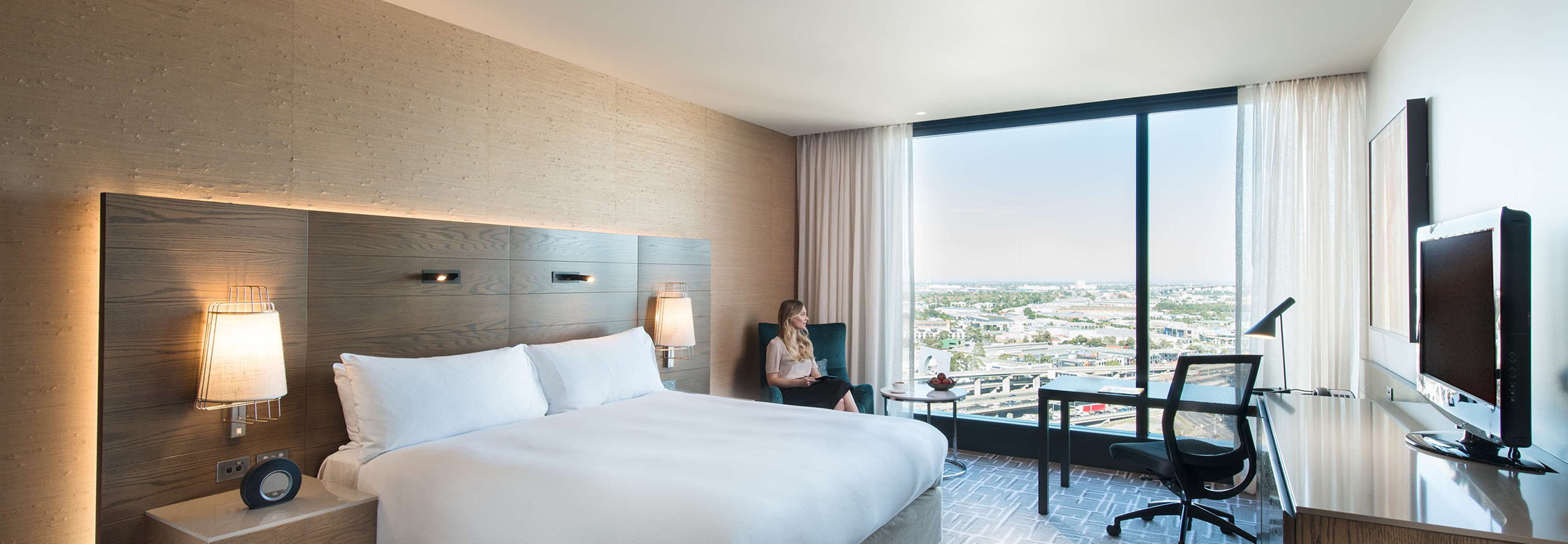 Woman Relaxing at Pan Pacific Melbourne