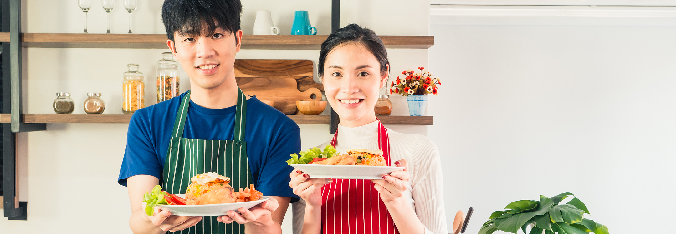 married couple cooking class