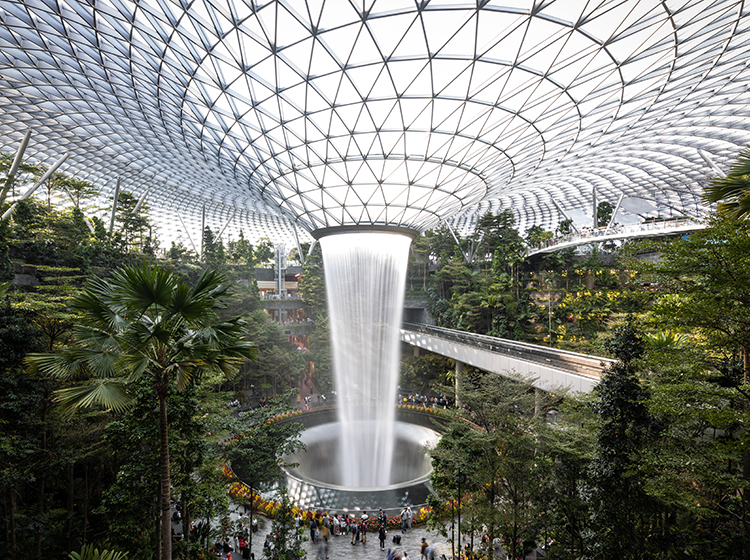 jewel changi airport singapore waterfall