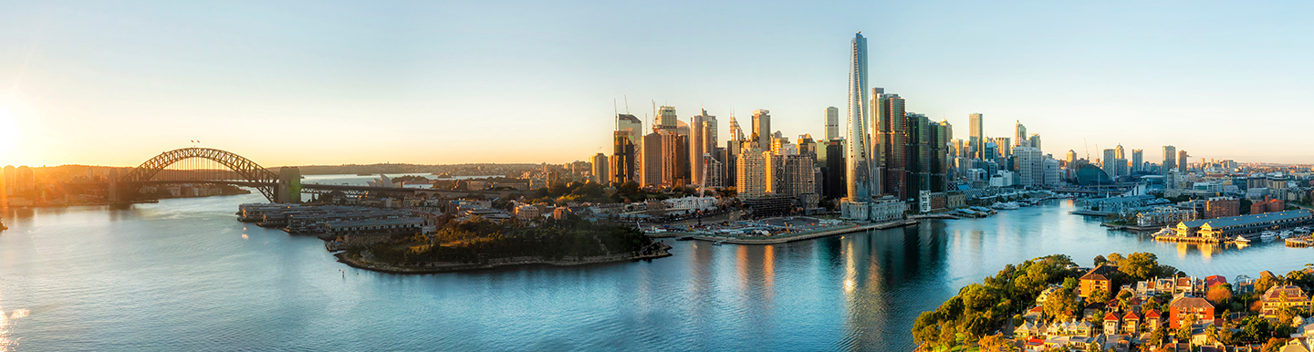 Panorama of Sydney Harbour and bridge, Australia