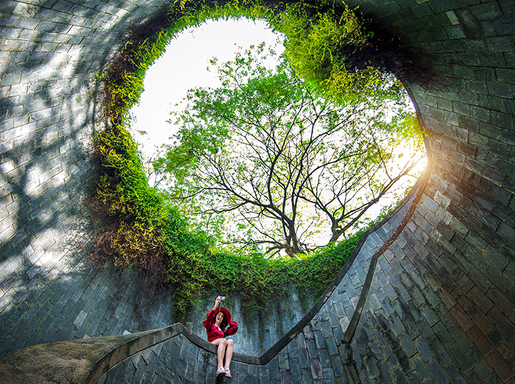 Woman in Fort Canning Park