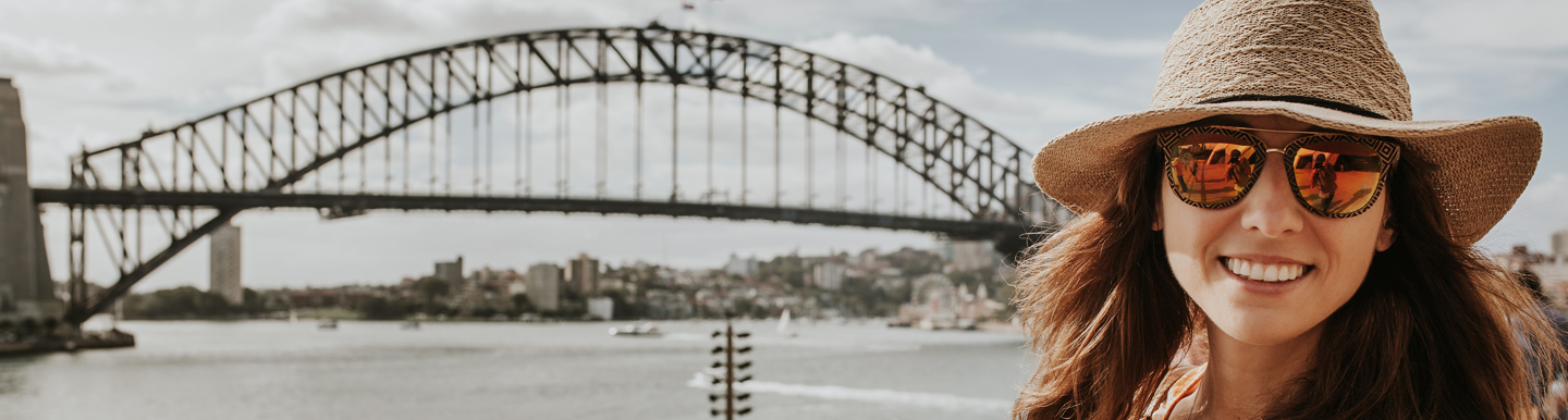 solo female traveller in sydney harbour